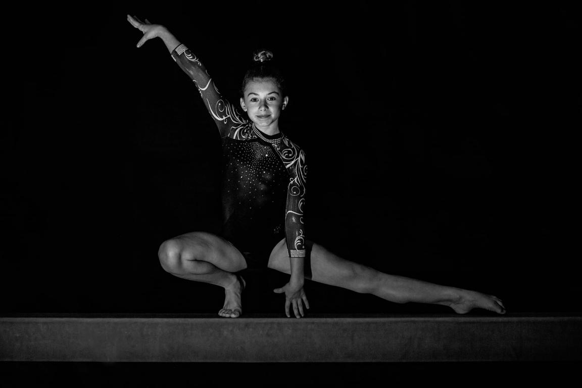 Gymnast on balance beam
