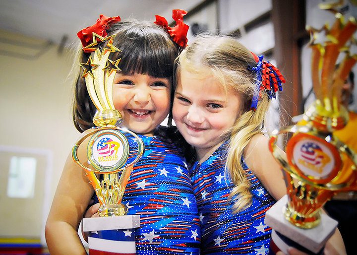 Young Gymnasts with awards