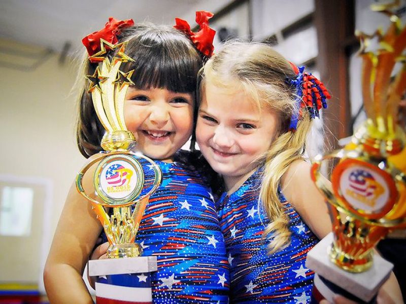 Young Gymnasts with awards