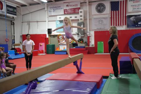 Gymnast on balance beam