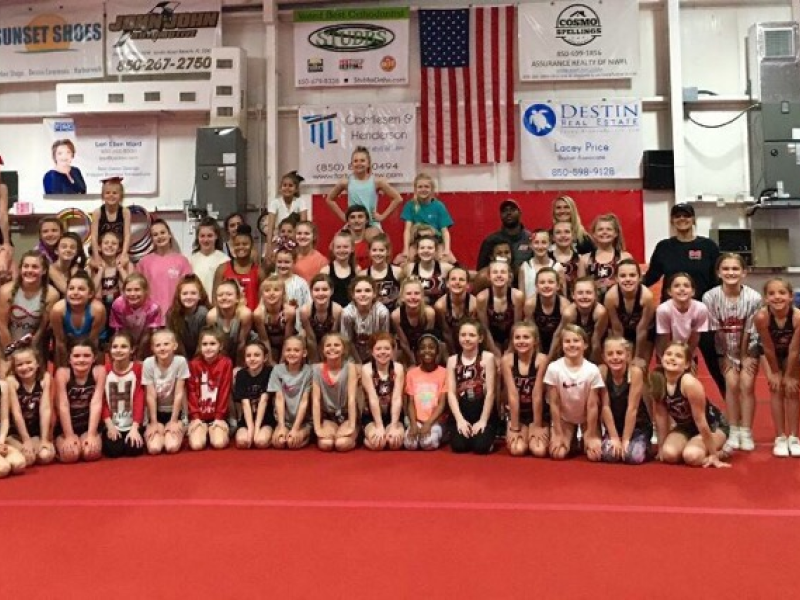 Students at U.S. Gold Gymnastics