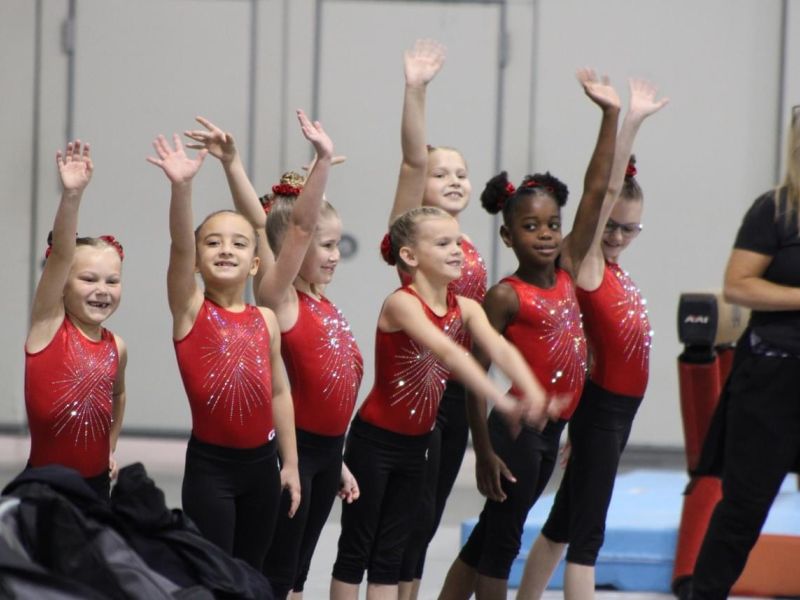 Students at U.S. Gold Gymnastics