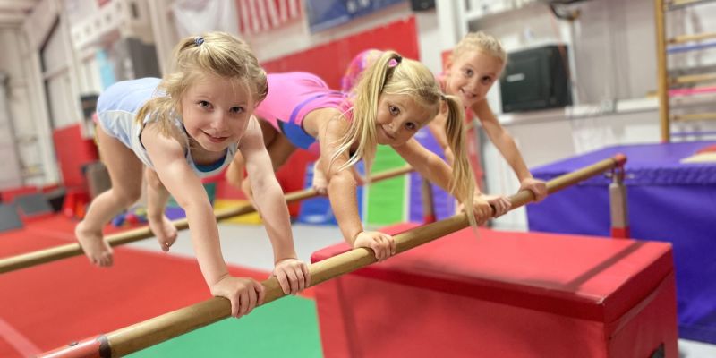 young gymnasts in class