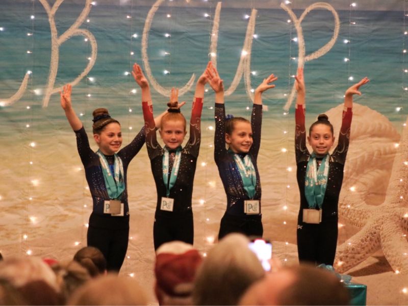 Students at U.S. Gold Gymnastics
