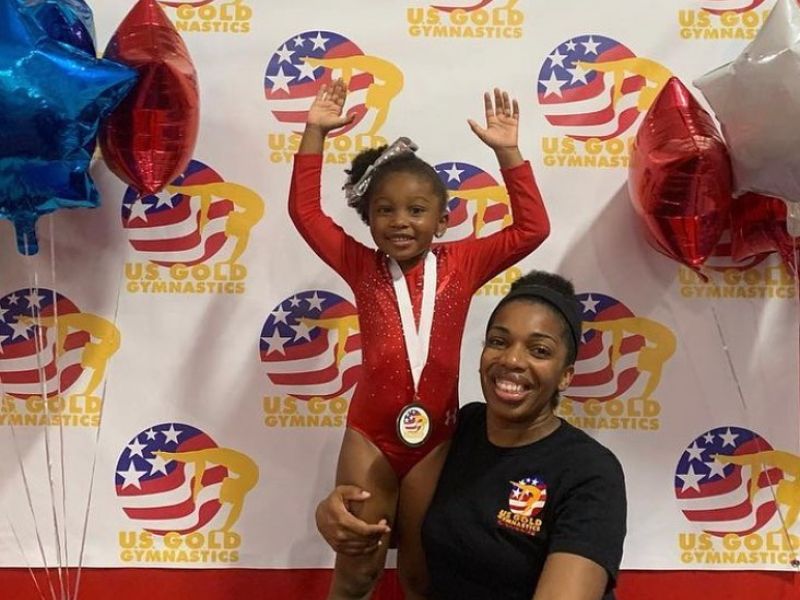 Students at U.S. Gold Gymnastics